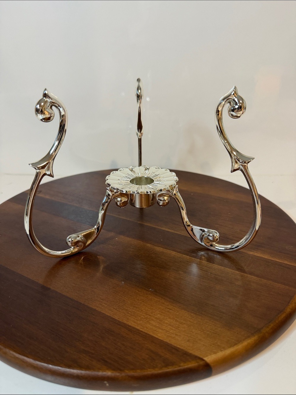 PartyLite Silver Plated Versailles Hurricane Candle Holder P7609 NIB